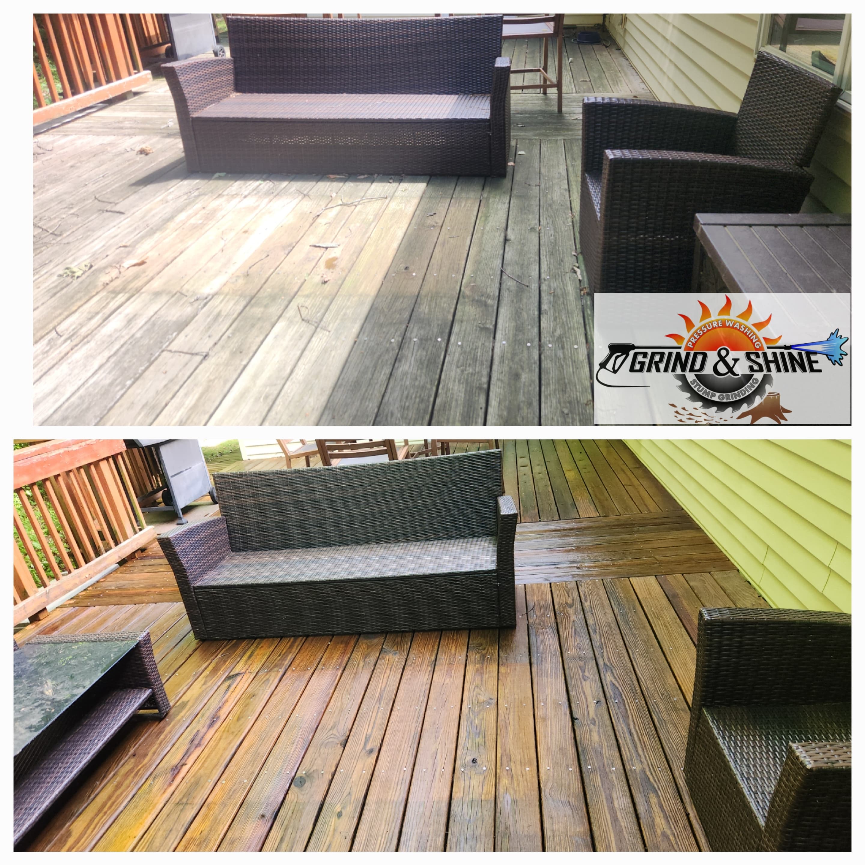 Grind & Shine Brings the Sparkle Back to Bonnie's Deck in Hoagland, IN! ☀️