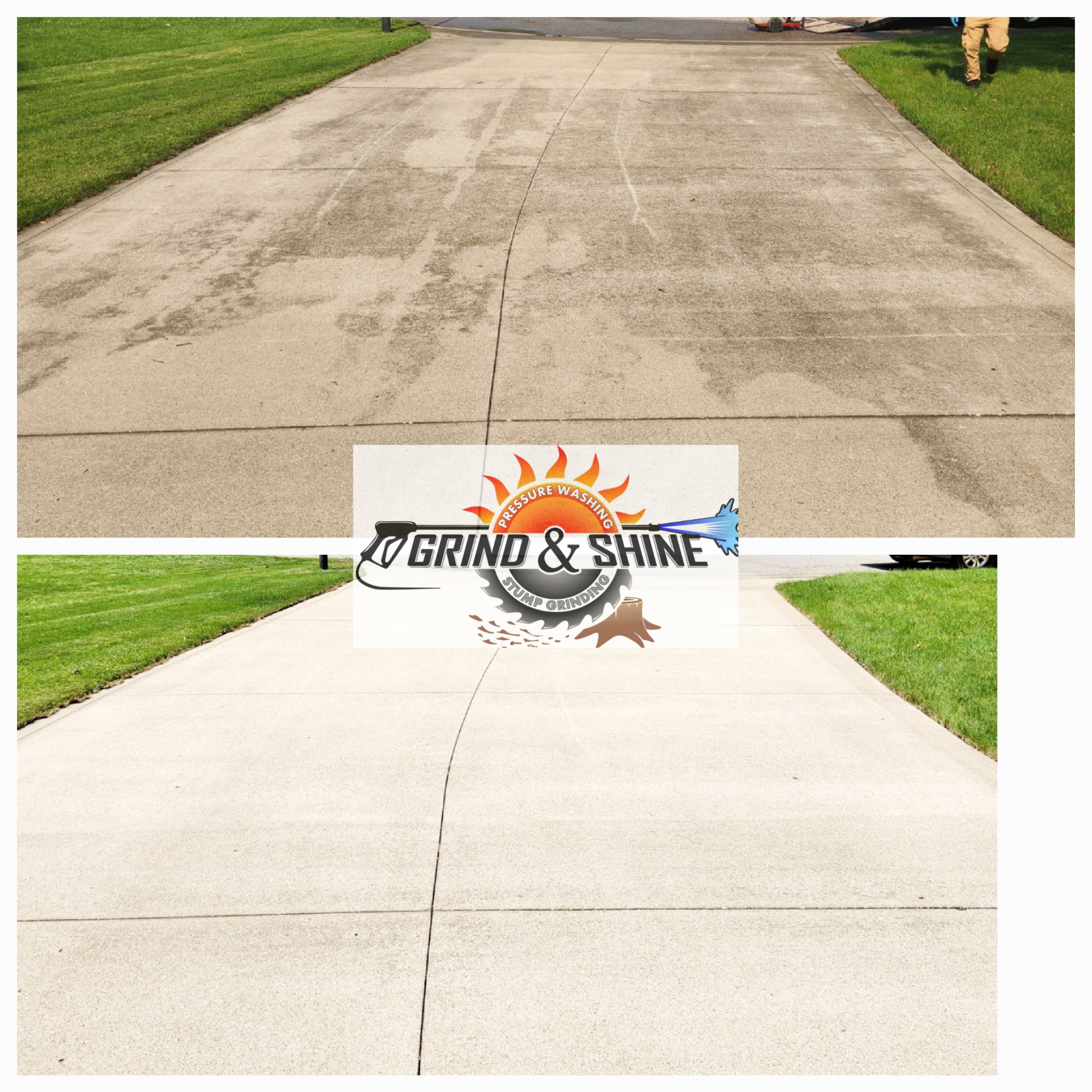 Grind & Shine Restores Shine to Hoagland Driveway with Expert Pressure Washing